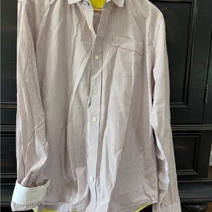 Men's Striped Casual Button Down Shirt